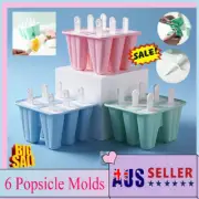 Silicone Ice Cream Mould Block 6 Cavity Frozen Molds Icy Pole Jelly Ice Lolly IH
