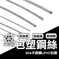 在飛比找Yahoo奇摩購物中心優惠-( 3米售 直徑2mm ) 約300cm 不銹鋼包塑鋼絲 3