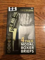 True Religion Men's Size Medium 4 Pack Luxe Touch Modal Stretch Boxer Briefs NWT