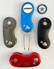 NFL 2 Prong Switchblade GOLF DIVOT REPAIR TOOL Red + Ballmark DALLAS COWBOYS
