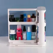 Pull-And-Rotate Spice Rack Organizer 2 Double-Decker Shelves Modular Design