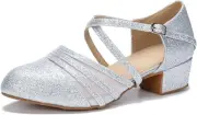 Womens Ballroom Dance Shoes for Social Beginner Salsa Latin Closed Toe...