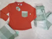 Boys Peter Alexander Jnr Green check Pyjama Set Size 4 NWT