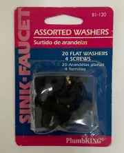 Waxman Sink Faucet Assorted Washers 20 Flat Washers and 4 Screws Plumbking
