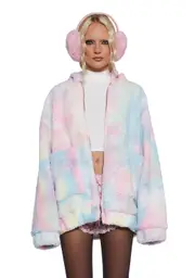 [Sugar Thrillz] Angel For Hire Hooded Sherpa Jacket