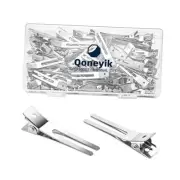 50pcs Metal Double Prong pin Curl Hair Clips for Styling Sectioning,Silver