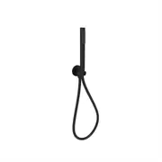 Tube Round Hand Shower On Wall Outlet Bracket Matte Black