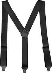 [MELOTOUGH] Airport Friendly Braces,NO buzz Plastic Clip 1.5 inch Fully Elastic Braces with Leather Patch