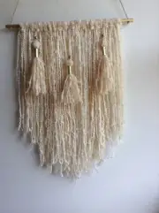 Macrame Woven Wall Hanging Tapestry BOHO Chic Bohemian Art Wall Home Decore .