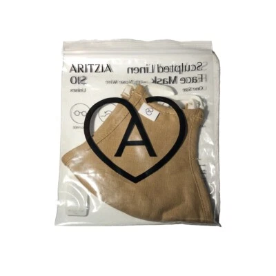 Aritizia Sculpted Linen Face Mask with Nose Wire One Size New Tan Unisex