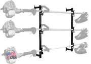 Landscape Trimmer Edger Locking Rack for Enclosed Trailers & Walls Holds 3 Yard