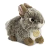 Miyoni By Aurora Tots Baby Realistic Bunny Rabbit Grey White Tan Plush 7” NWT