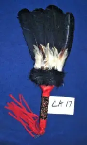 Medicine Man Prayer Fan w/ Fur & Beadwork Wrap Native American made LA17