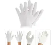 3 Pairs Cotton Elastic Work White Gloves Dry Hand Jewelry Inspection S/M