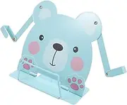 HOUDERCO Adjustable Book Stand Cute Animal Design Metal Holder for Desk Portable Book Rest for Reading Recipes Music Engaging Lightweight
