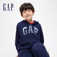 在飛比找momo購物網優惠-【GAP】男童裝 Logo連帽外套-海軍藍(429331)