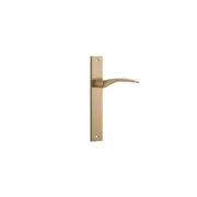 Iver Oxford Door Lever Handle on Rectangular Backplate Brushed Brass