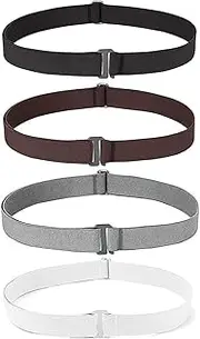 [Proxima Direct] 4PCS Invisible No Show Invisible Belt No Show Women's Stretch Belt Women Elastic Stretch Waist Belt With Flat Buckle for Jeans Pants Dresses
