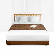 SOGA 70cm Brown Vintage Bed Scarf Runner Set of 3 – Bedding Tail Pad
