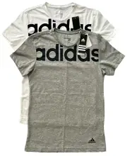 2 New ADIDAS SPORT ESSENTIALS CLIMALITE TEE SMALL WHITE + GREY NWT PRIORITY
