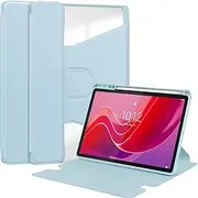 Case for Lenovo Tab M11 11 Inch with Pen Holder, 360° Degree Rotation Multi-Angle Cover Lightweight swiveling Flip Stand, Acrylic Hard Shell Protective Cover for Lenovo M11 Tablet Case (Light Blue)