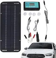ycezw Car Battery Solar Charger - 20W 12V/24V Portable Solar Powered RV Battery Maintainer, Solar Panel Charging Kit for Tractor | Motorcycle, Snowmobile