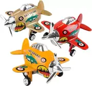 Diecast Skyshark Planes with Pullback Mechanism, Set of 3, Diecast Metal Jet Pla