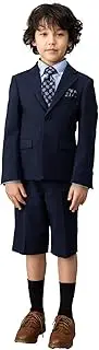 WF by WANDER FACTORY(ワンダーファクトリー) Wonder Factory Boys 5 Piece Set Half Pants Suit, Navy 5.1 inches (130 cm), Navy, 130