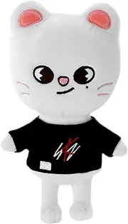 Phwj The White Cat Plush Toy for Kids, 20.8cm Stray Skzoo Plush Toy, Cute Skzoo Plush Toy, Soft Stuffed Skz Doll for Kids