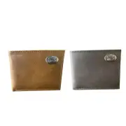 ZEP-PRO Clemson Tigers NCAA College Brown/Gray Leather Bifold Passcase Wallet