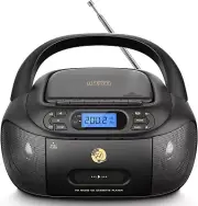 Rechargeable Boombox CD and Cassette Player Combo with FM Radio, Portable CD...