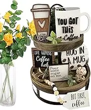 Farmhouse Tiered Tray Decor Set, Tiered Tray Decor Coffee Vintage Farmhouse Accents, Table Centerpiece and Decorations Wynott