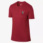New Nike Men's NIKECOURT ROGER FEDERER STEALTH T-Shirt - Red 803882-657 Tee