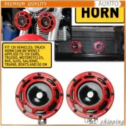 2Pcs 115DB Super Compact Loud Electric Tone Blast Car Air Horn Kit 12V Red (for: Ford)