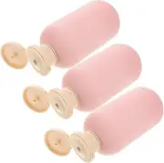 GLEAVI 3Pcs Pink Travel Squeeze Bottles with Flip Cap Refillable Pe Shampoo and Lotion Containers for Bath Products Leakproof and Design for Go Essentials