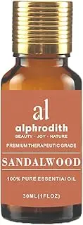Indian Sandalwood Essential Oil for Skin Care 100% Pure Undiluted Uplift Mood & Focus Scented Oils - 30ml for Diffuser, Hair, Aromatherapy, Bath, Massage, Relax & Perfume