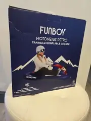 NEW FUNBOY Giant Inflatable Luxury Retro Winter Snowmobile Snow Sled BLUE & RED