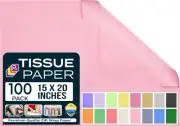Pink Tissue Paper, 15"X20" - Pack of 100 Sheets, Light & Baby Pink Tissue Paper
