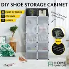40 Pairs DIY Shoe Box Cube Cabinet Stackable Organiser Storage Rack Stand Black
