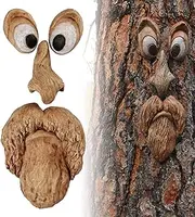 Old Man Tree Hugger Tree Face Decor Statues Bark Ghost Face Facial Features Decoration Whimsical Sculpture Garden Peeker Tree Face Decor for Outdoor Funny Yard Garden Art