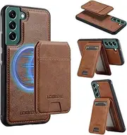 [GoshukunTech] for Samsung Galaxy S24 5G Wallet Case,for Samsung S24 Flip Case with Vertical Flip Card Slots PU Leather Detachable Phone Cover[Support Magsafe or Wireless Charging]-Brown