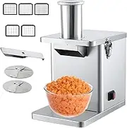 Stainless Steel Commercial Vegetable Dicer, Electric Food Processor, Vegetable Fruit Chopper SlicerVegetable Slicer, with 5 Knife Nets and 2 Knife Discs, for Tomatoes, Onions, Potatoes