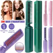 Portable Mini Titanium Cordless Hair Straightener USB Rechargeable Styling AU