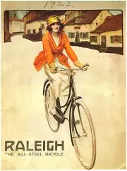 Raleigh Bicycle Avert-1922 All-Steel Girl retro British cycling poster art work