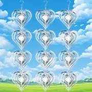 HPC Decor 12 Metal BirdScare Spinner Set - Highly Reflective Bird Deterrent f...