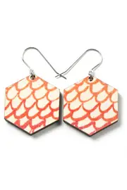 Wood Water Colour Scales Earrings--POL-EAWOWSCM-75