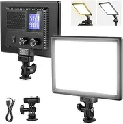 [NEEWER] 9" LED Video Light Panel, Dimmable DSLR Camera Soft Lighting, 4000mAh Rechargeable Battery, USB Type C Ports, 3200K~5600K CRI95+ 600Lux for Photography Video Recording Live Streaming, NL-116AI
