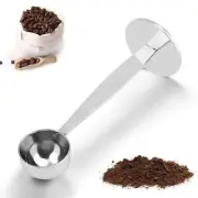 Stainless Steel Dual Purpose Coffee Tamper Measuring Spoon Scoop Unique Doubl...