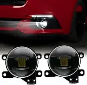 LitMiRaCle LED Fog Light, Modular Bumper Lamps Accessories, Ultra-Bright Lamp Assembly Fit for Ford Mustang 2015 2016 2017, Replacement FR3Z15200A, FR3Z-15200-A, FO2592234 Black