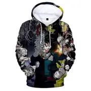 Nmaov My Hero Academia Anime Hoodies Unisex Cosplay Hooded Pullover Sweatshirt Tops C XL